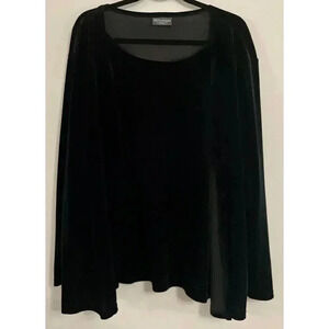 Notations Vintage Womens Blouse/Jacket (Shacket) &‎ Pants Black Size 2XL Velour